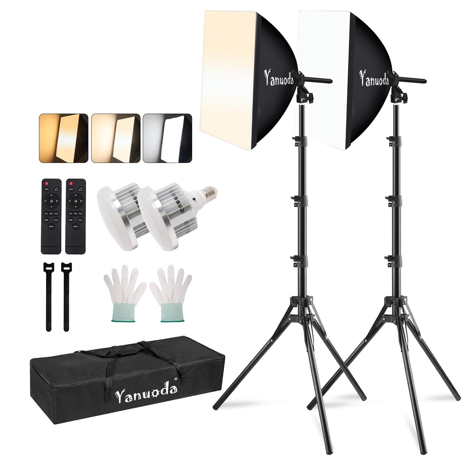 Kit d'Éclairage Studio 2X Softbox 40x40cm
