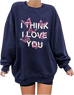 Splrit-MAN Womens Casual Baggy Basic Sweatshirt Women's Classic Cute Graphic Printed Thermal Pullover Womens Halloween Stylish Outdoor Top Blouse Autumn Round Neck Long Sleeve Tops