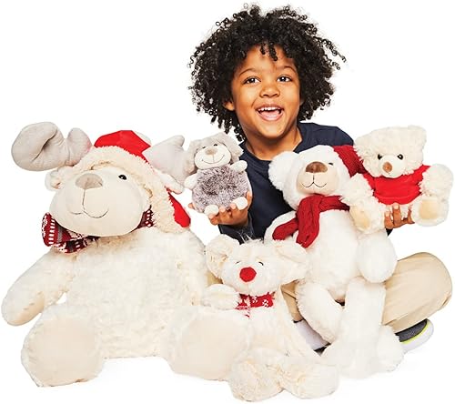 Miniatura 4 de Enesco Kalidou - Ratón navideño con bufanda roja y patas largas, animal de peluche, 10 pulgadas, color blanco