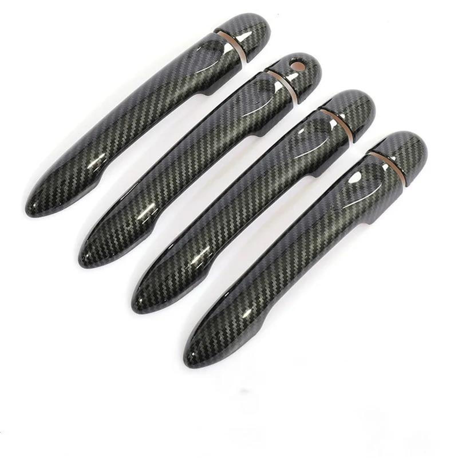 NMJLQW Exterior Decoration Glossy Black Carbon Fiber Car Door Handle Cover Styling Accessories for Smart for Forfour 2014-2019(Carbon Fiber)