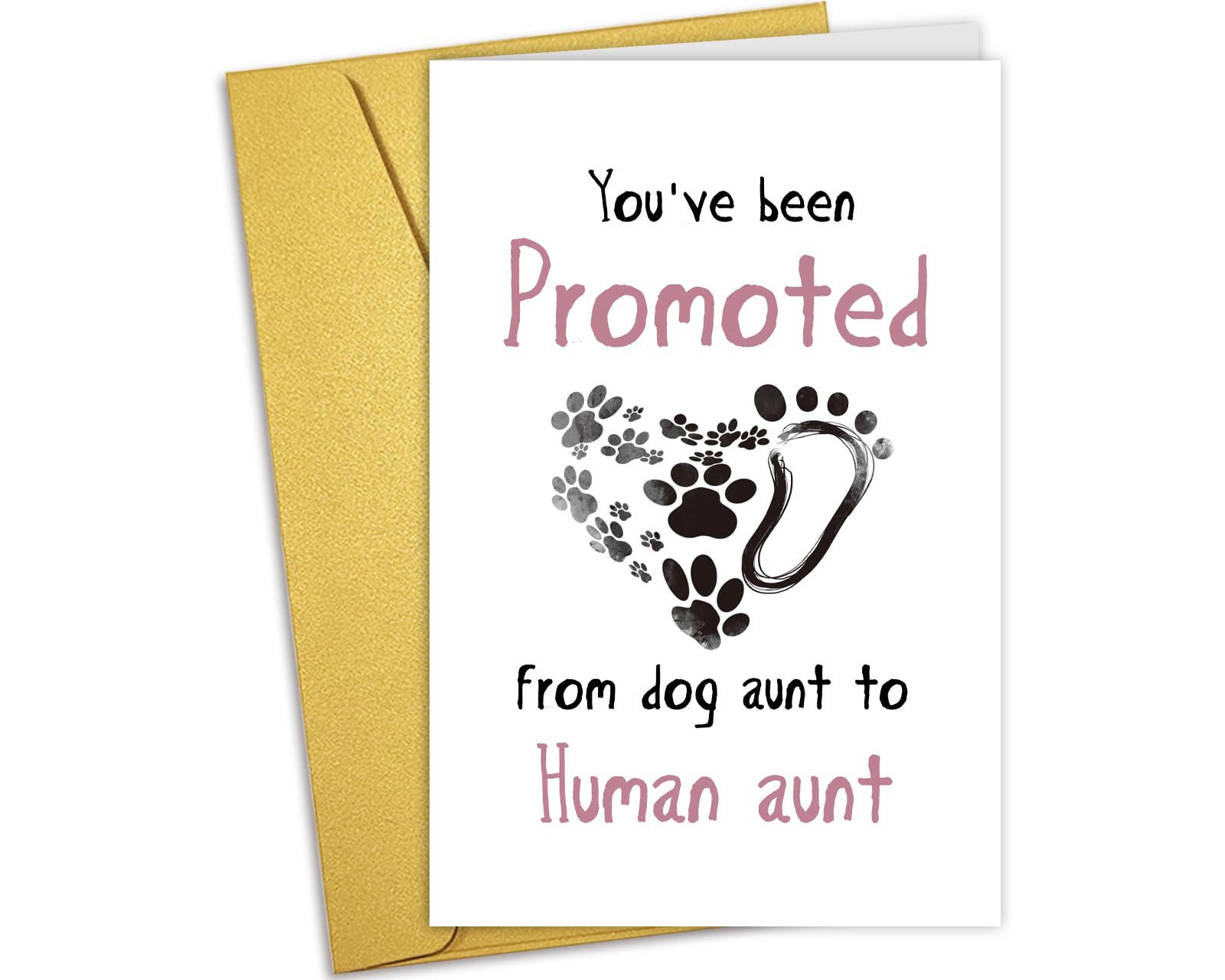 NchigedyNchigedy Pregnancy Announcement Card for Sister, Funny Pregnancy Reveal Card for Friend Bestie, Cute Baby Announcement Card for Her, Promoted from Dog Aunt To Human Aunt Card