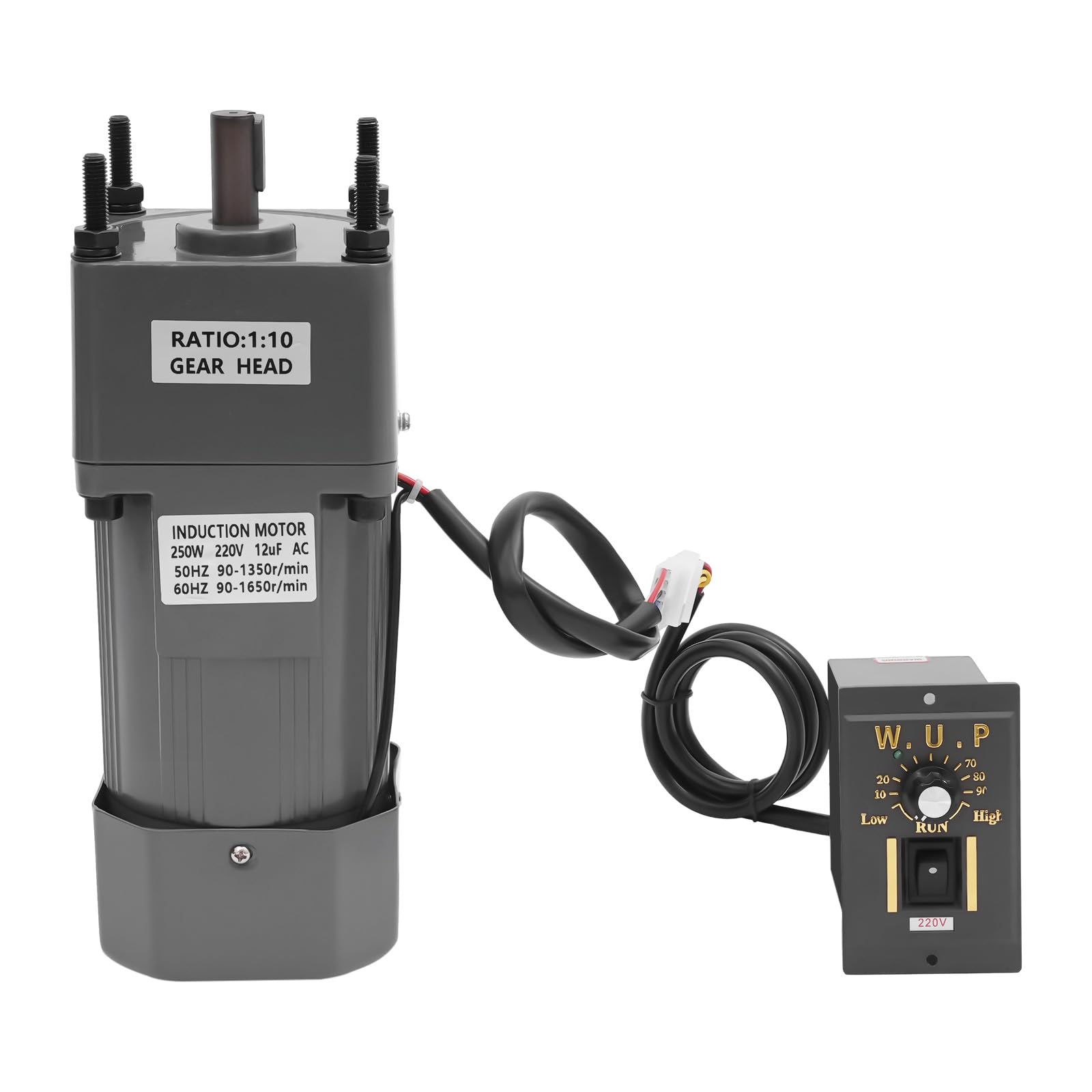 Motoriduttore con regolatore di velocità, 250 W, 220 V, asincrono, motore elettrico reversibile con supporto, motore a ingranaggio regolabile, motore riduttore per linea di produzione e tecnologia di