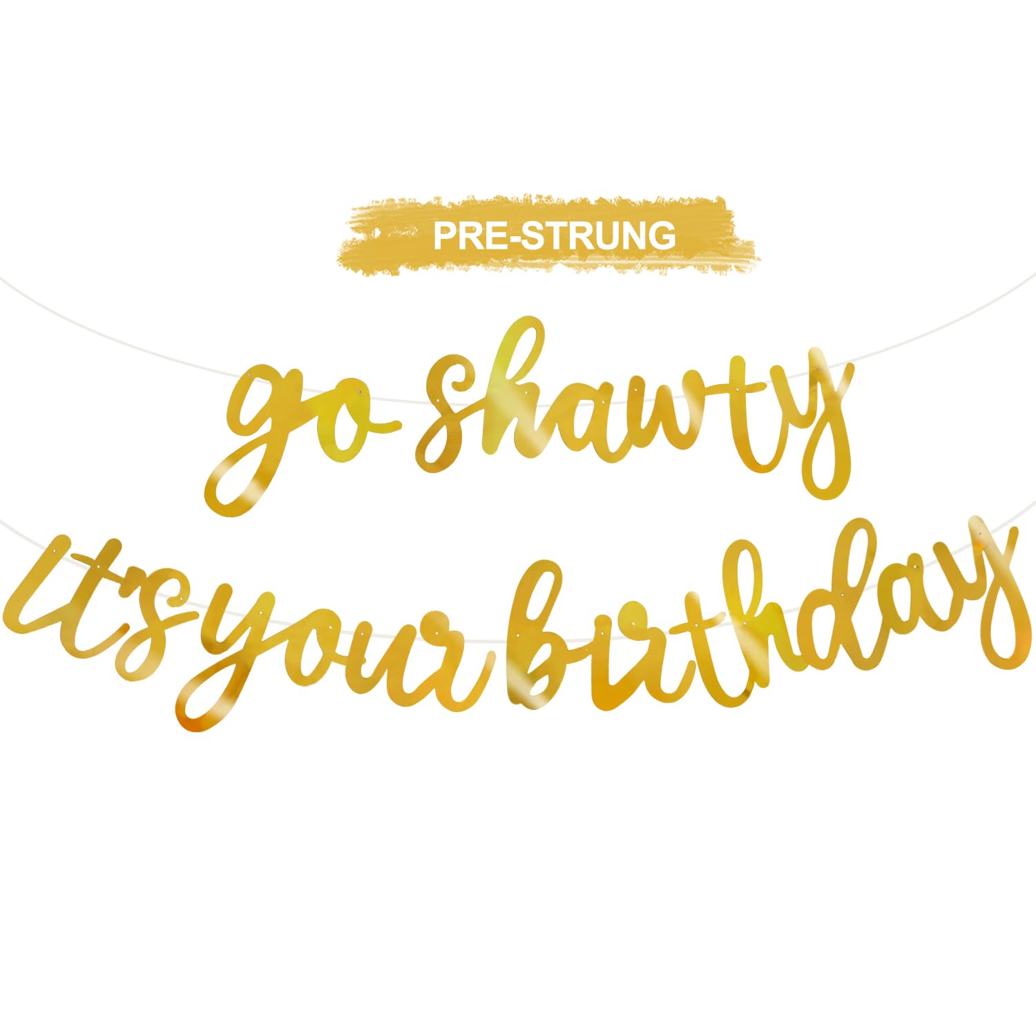 Glitter Birthday Banner - Pre-Strung & Easy Decor -32