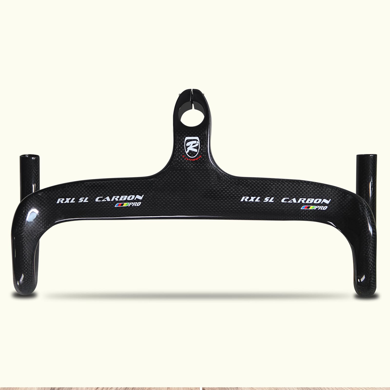 RXL SL 1-1/8" de carbono integrado manillar de bicicleta de carretera enrutamiento interno manillar bicicleta de carretera manillar bicicleta de carretera manillar de carbono 3K brillante 400 x 90 mm