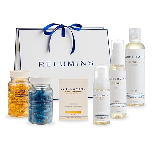 Relumins Pro Clear - Juego de defensa de 5 pasos  Paquete de cuidado de la piel con cápsulas orales de espuma de jabón y suero  Rutina de limpieza