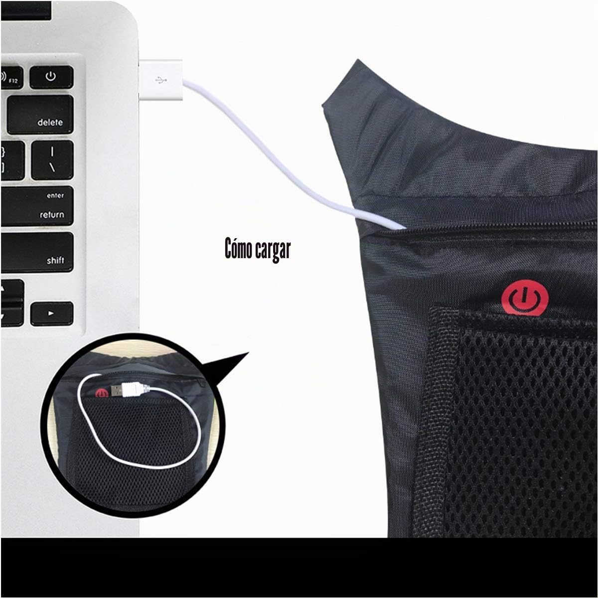 Chaleco de señal de Giro LED, Chaleco Reflectante LED con indicador de dirección: Control Remoto, Luces de Giro, USB Recargable, fácil instalación para Ciclismo Luz de Advertencia