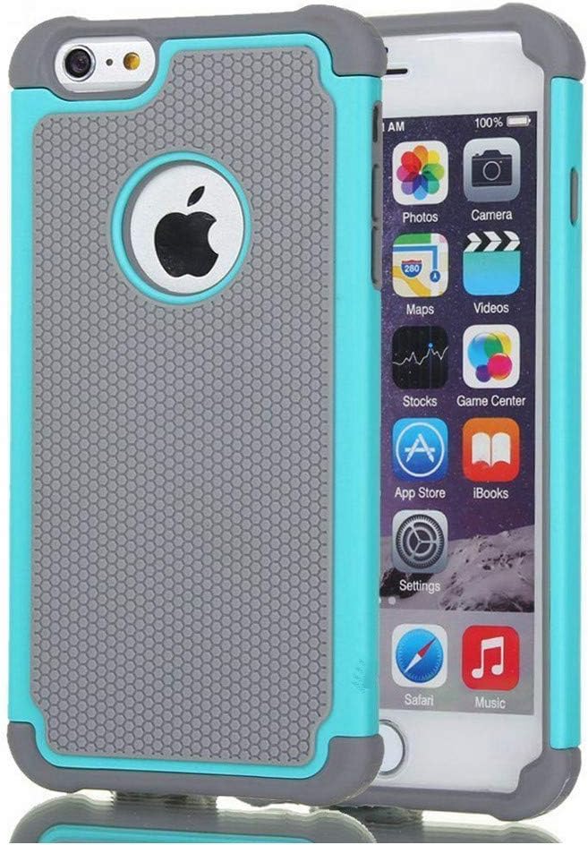 Shock-Absorption Anti-Scratch Heavy Duty Dual Layer Protective Case Compatible iPhone 6 Plus / 6s Plus 5.5 in (Teal)
