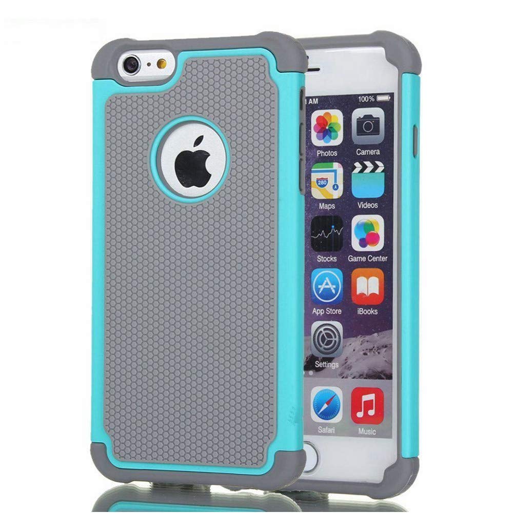 Shock-Absorption Anti-Scratch Heavy Duty Dual Layer Protective Case Compatible iPhone 6 Plus / 6s Plus 5.5 in (Teal)