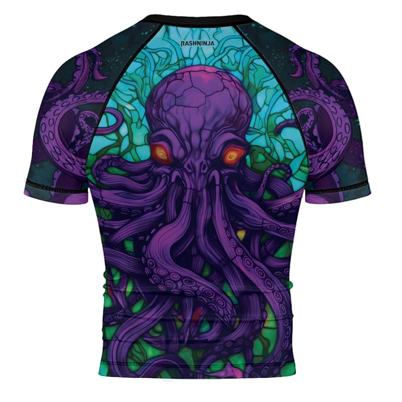 Octopus Men's Rash Guard Compression Short Sleeve MMA No-Gi Tight BJJ Jiu Jitsu Grappling Fitness Base Layer3