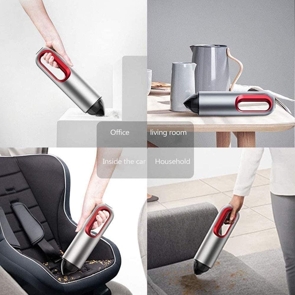 Aspirador de automóviles 5200PA Vacío de automóviles Bajo Ruido Mojado y seco Auto Aspirumeer (Color : Red)