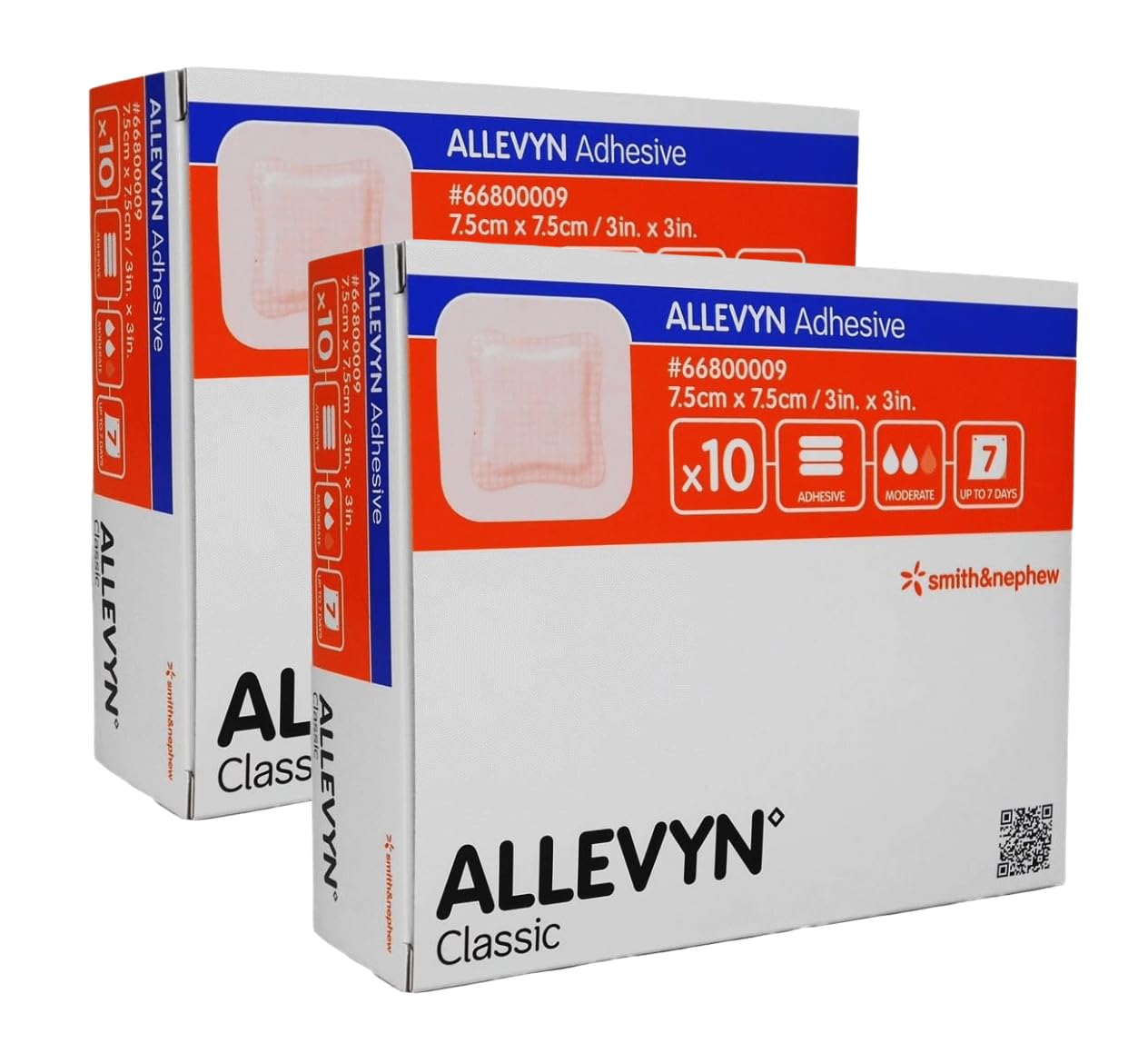 Medicazione adesiva confortevole, 7,5x7,5cm, 2 Scatole da 10 Cerotti, Totale 20 Cerotti