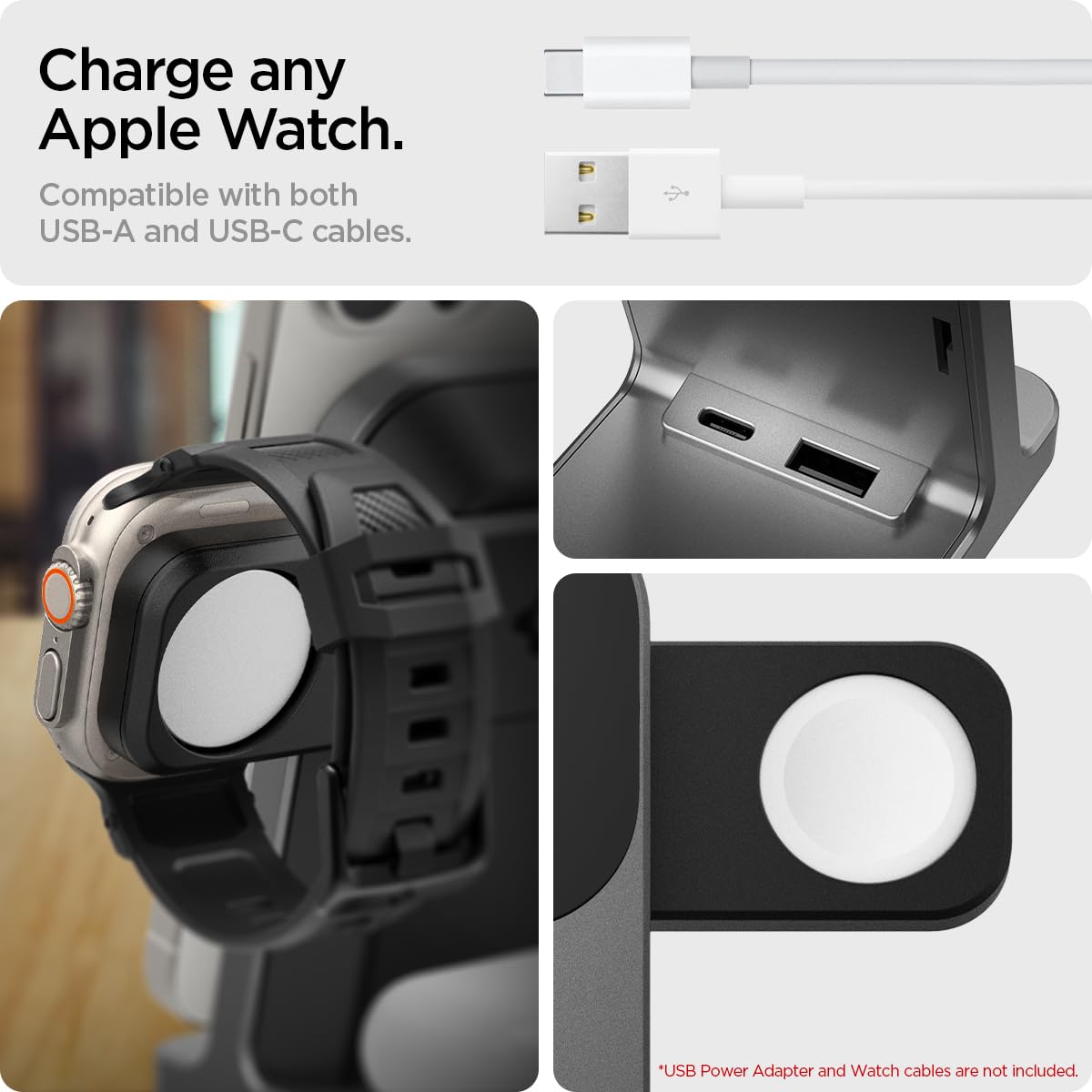 Spigen OneTap Pro 3 MagFit Soporte de MagSafe Carga Inalámbrica Rápida 3 en 1, Modo Standby iOS 17, Compatible con Modelos de iPhone 16,15,14,13,12, AirPods Pro 3 - Negro