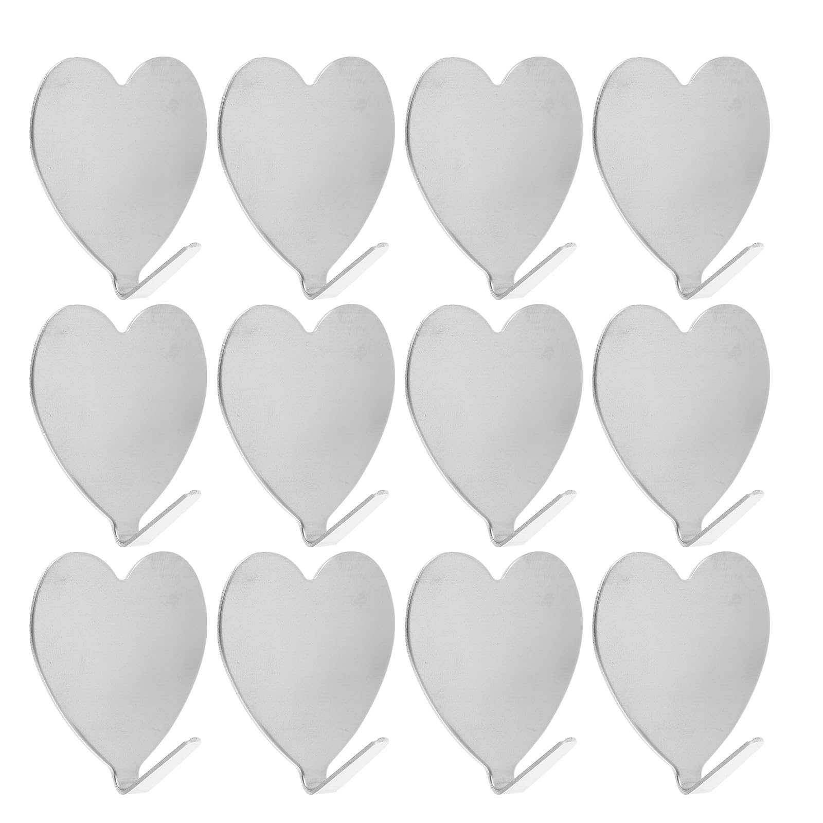 Angoily Heart Shaped Strong Adhesive Wall Mounted Hooks Traceless Coat Towel Key Holder for Bathroom Kitchen Bedroom Metal Stick on Hangers