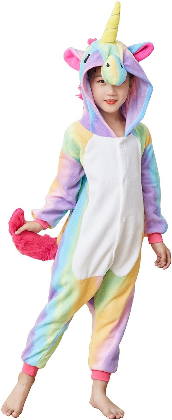 Kids Unicorn Onesie Animal Pajamas Halloween Cosplay Costume Sleepwear Gift for Girls and Boys - Image 4