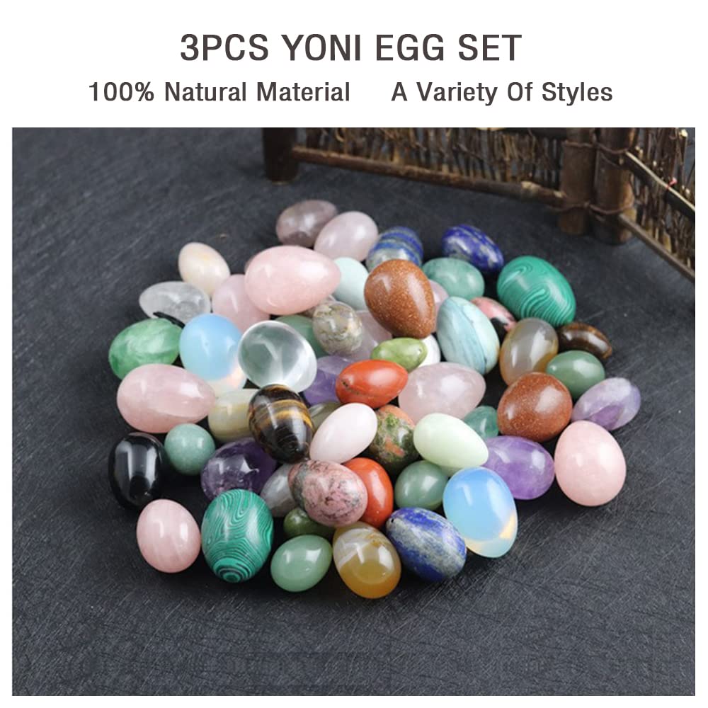 Naturel Jade Yoni Oeuf Ensemble Femmes Kegel Exerciseur Muscles Vaginaux Boule De Serrage Cristal Rose Quartz Ben Wa Ball,oeil Du Tigre