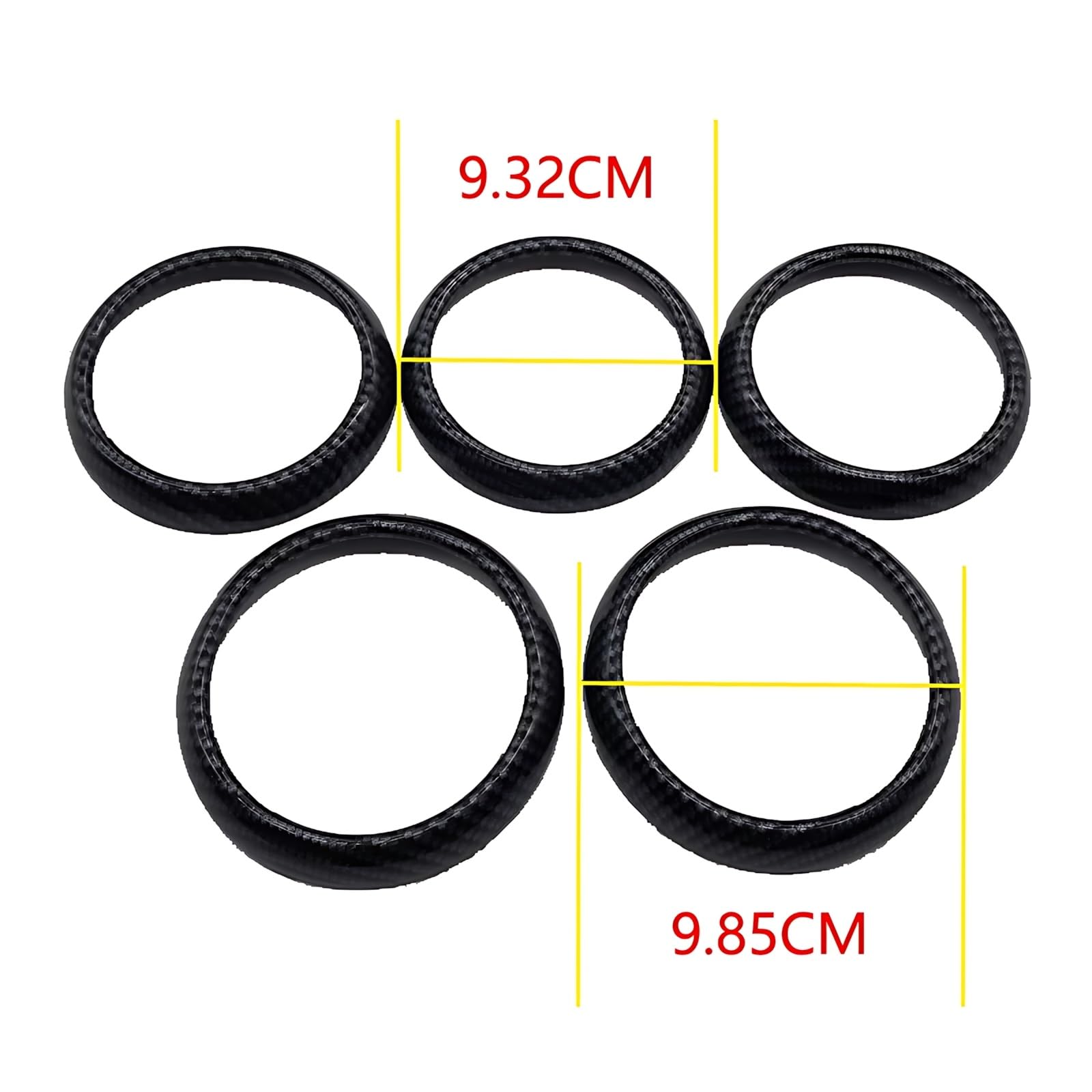 Copertura Bocchette Compatibile Con Benz Per A-Class W176 2013-2018 Anello Di Rivestimento Della Presa D'aria Del Cruscotto Dell'auto Copertura Decorativa Adesivo