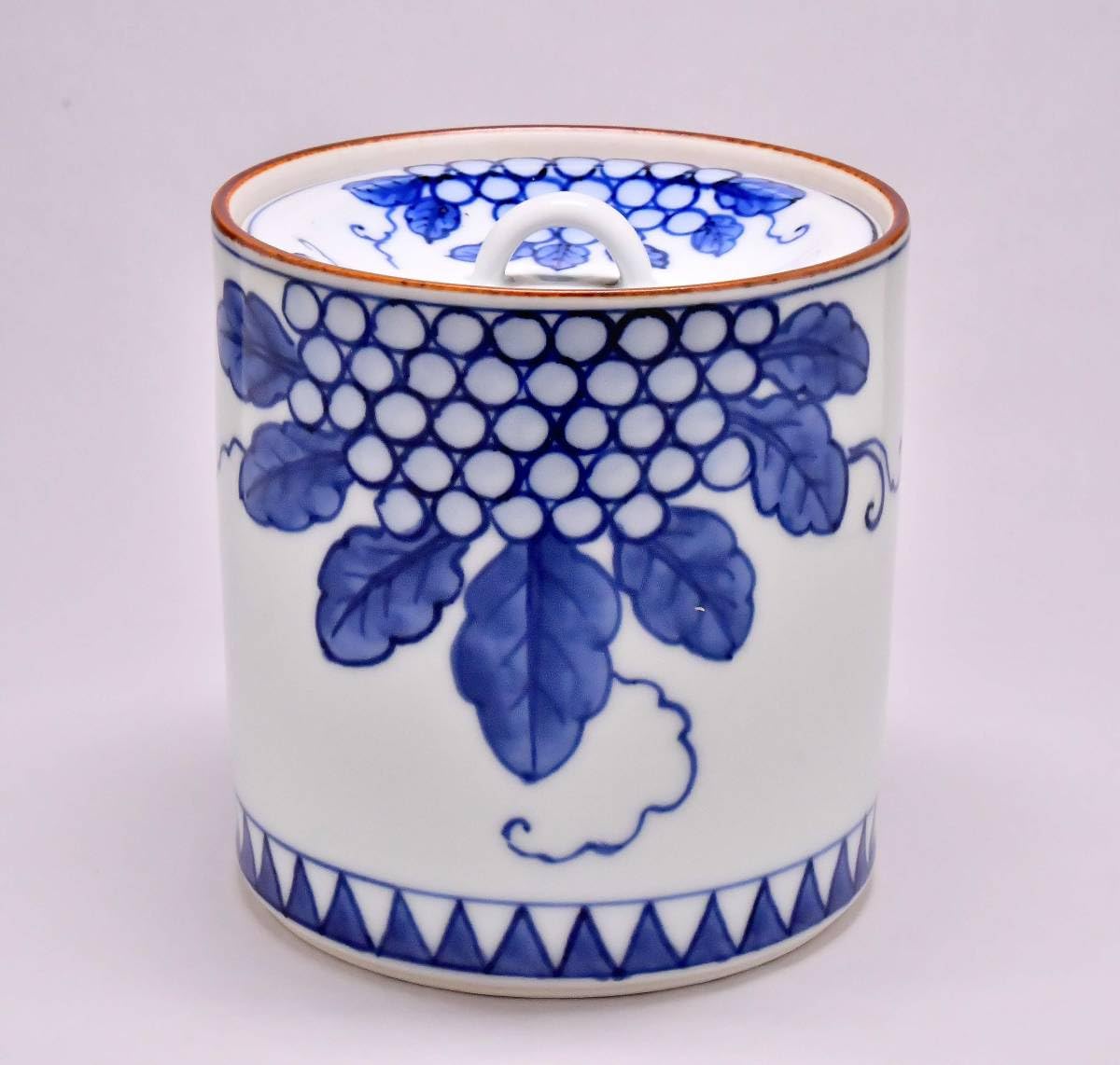 T196 水指 『染付芋頭 水指』『加藤和峰造』 共箱 茶道具