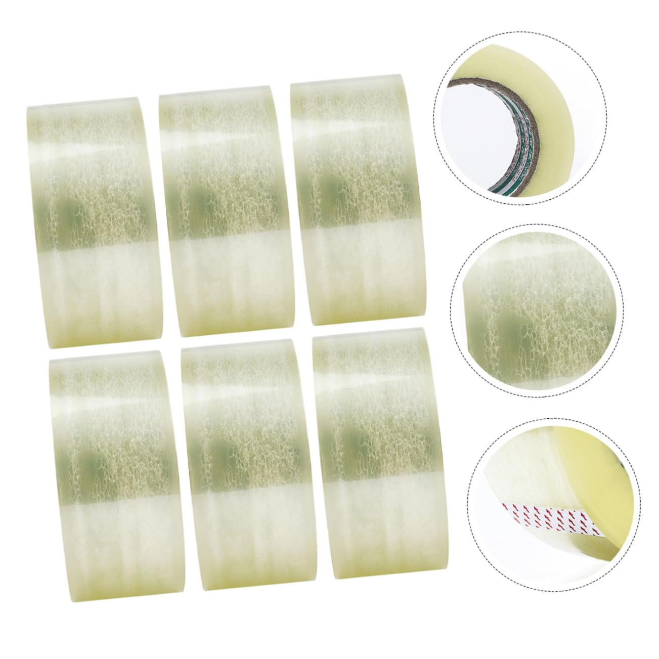 6 rouleaux Ruban Adhésif Transparent Lot de Bande Adhésive Forte et Silencieuse pour Emballage Colis et Scellage Carton