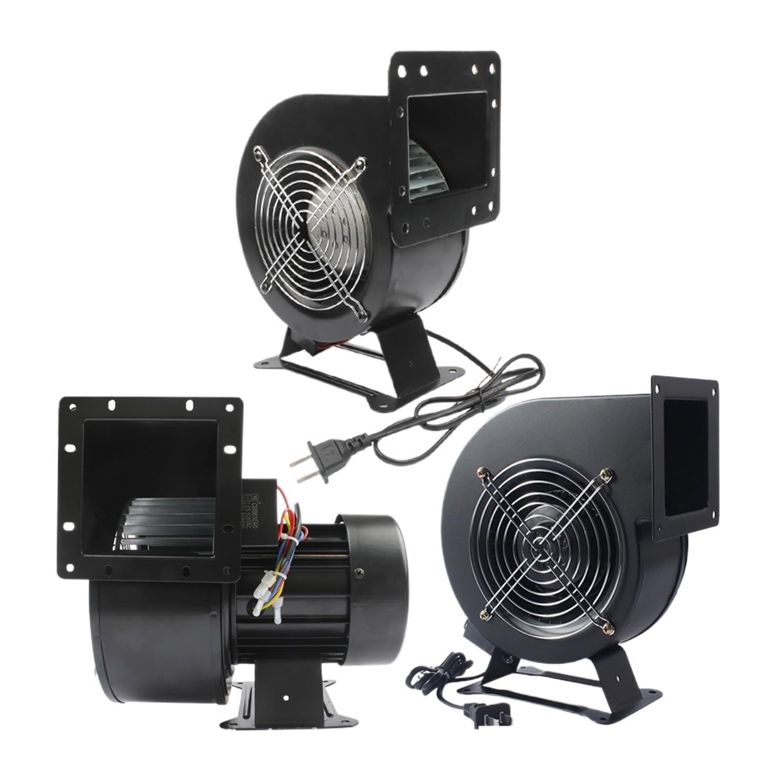 OKEWGHFL 1PCS Small power frequency centrifugal dust exhaust fan AC 220V 380V 120W 140W 330W cooling air blower(E/U)