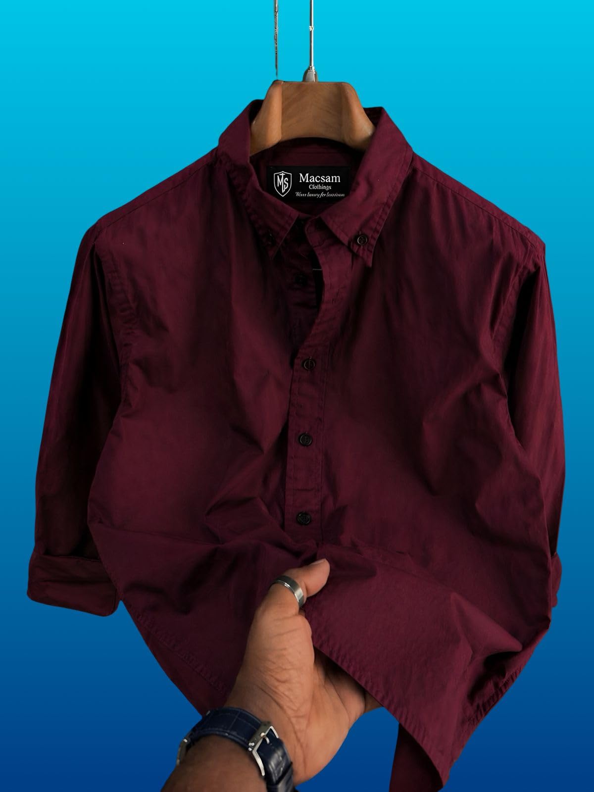 Men’s Casual Cotton Blend Shirt | Regular Fit | Full Sleeve | Solid Design-picture-36