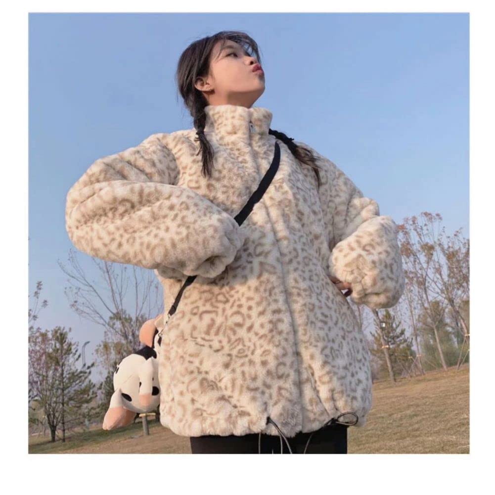 Amazon.co.jp: 冬の韓国のジッパートップラムヒョウぬいぐるみショート 