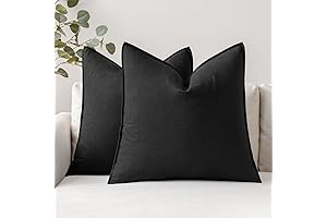 MIULEE Pack of 2 Black Throw Pillow Covers