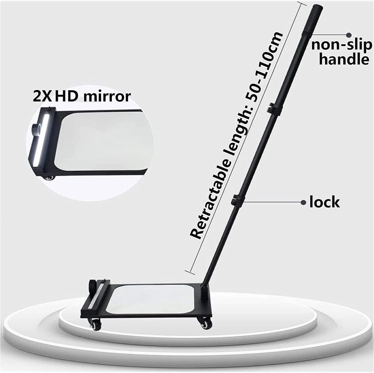 Vehicle Inspection Mirror Telescoping Handle Under Car Inspection Mirror for Home Vehicle Care，Underbody Inspection Mirror with Light，for Inspection of Cars, Trucks, and Equipment