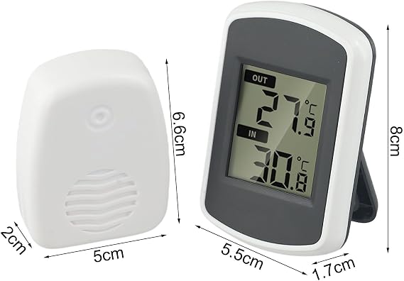 Indoor Outdoor Thermometer,Wireless Digital Weather Station with Outdoor Sensor,Digital Hygrometer Indoor Thermometer,to 120ft