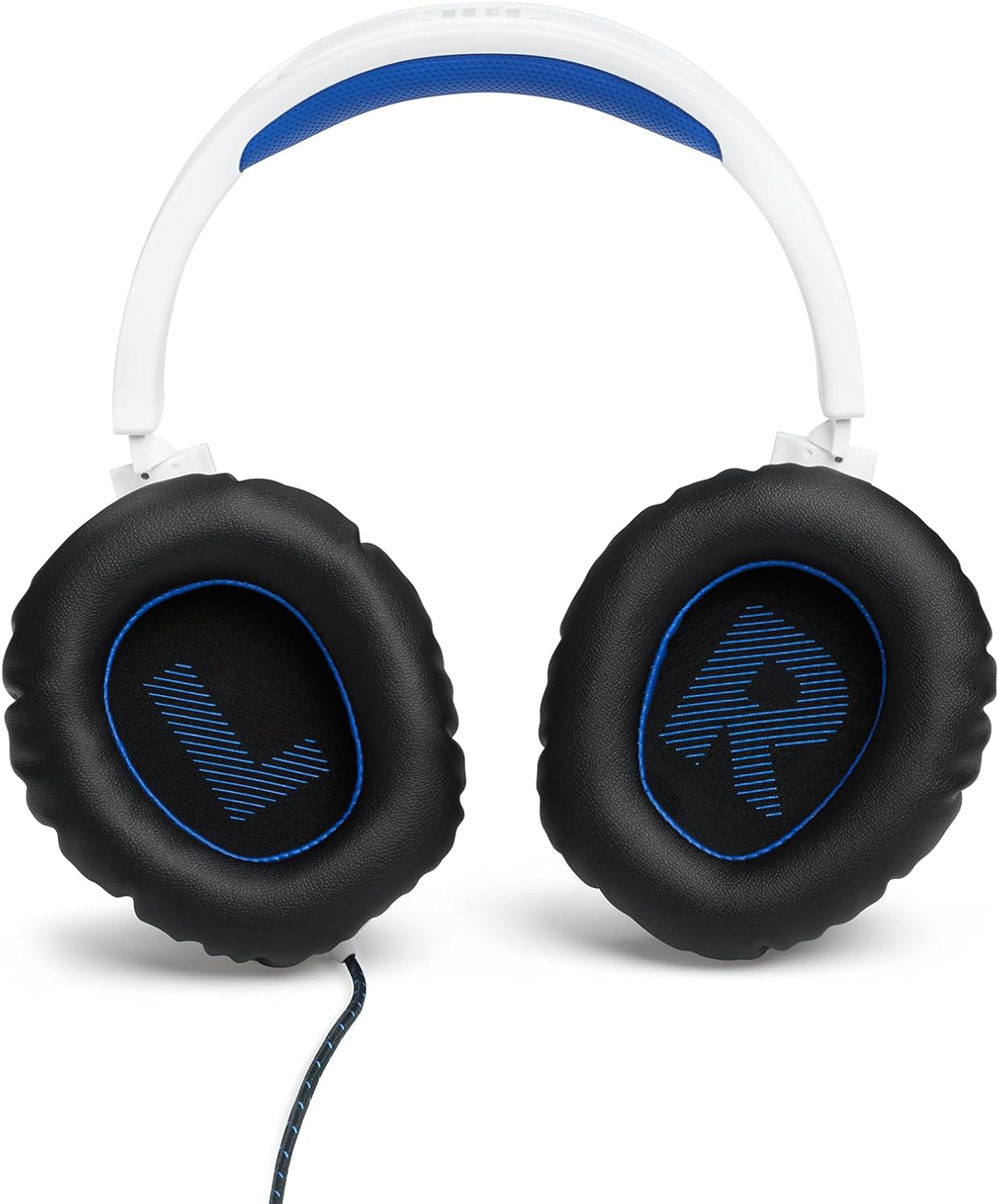 JBL Quantum 100P Wired Over-Ear Gaming Headset with Detachable Boom Mic, Made for PlayStation and Compatible with Other Consoles, White and Blue