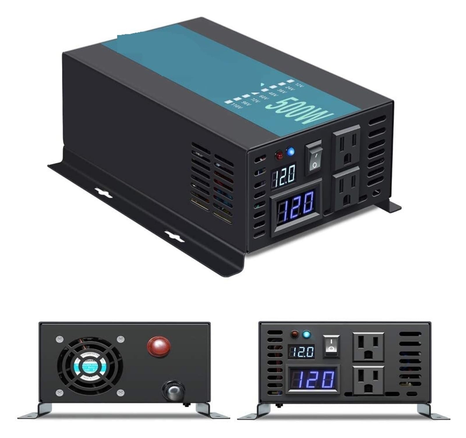 Napęd o zmiennej częstotliwości Czysta fala sinusoidalna przetwornica napięcia słonecznego 500W 12V do 220 przenośny przetwornica samochodowa przetwornica napięcia DC na AC 24V/48V do 120V/230V/240V(1