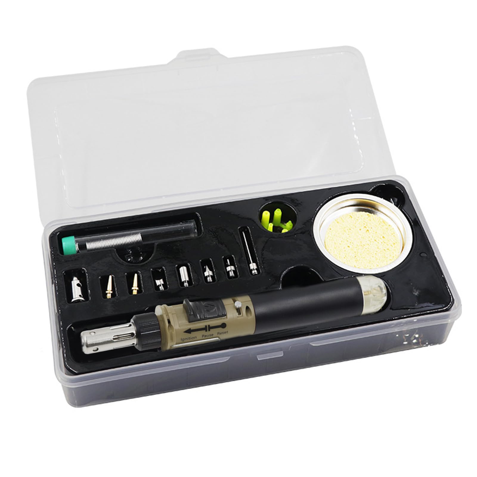 Msioytog Gold Soldering Iron Set, 12 In 1 Cordless Butanes Soldering Iron Temperature Adjustable Welding Torches Tool Butanes