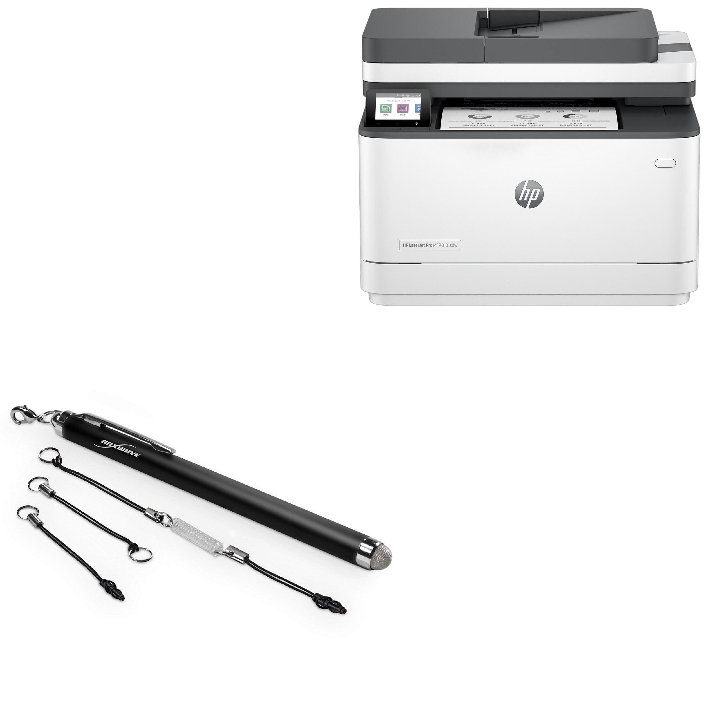 BoxWave Stylus Pen Compatible with HP Laserjet Pro 3101SDW - EverTouch Capacitive Stylus, Fiber Tip Capacitive Stylus Pen - Jet Black