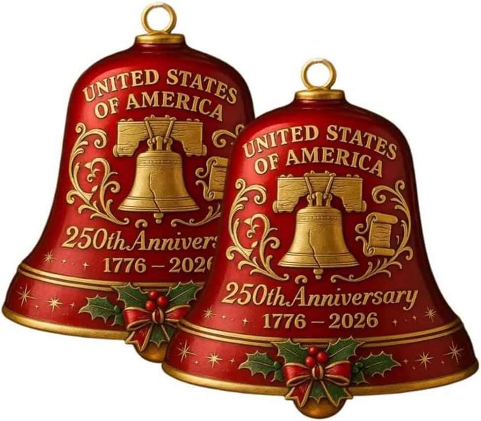 250th Anniversary Metal Bell Charm Decoration Christmas Tree Bell Ornament