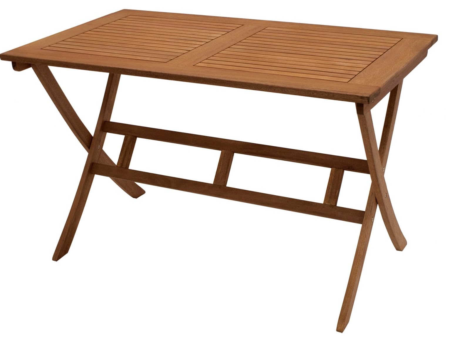 DEGAMO Gartentisch Klapptisch Bonita 70x120cm, Eukalyptus Holz braun geölt, FSC®-Zertifiziert, klappbar, Outdoor