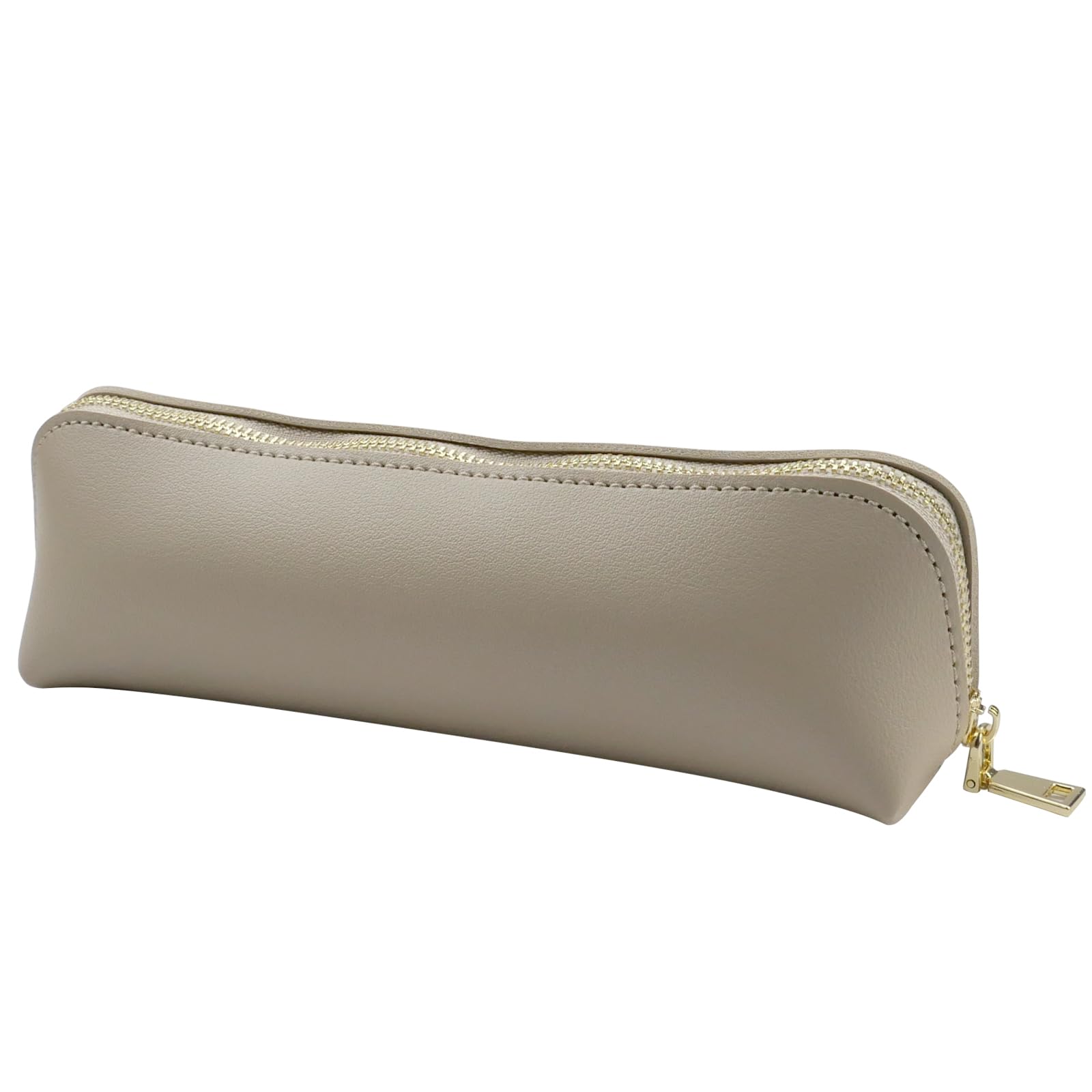 posionks Estuche de Lápices de Piel Estuche Escolar Pequeño con Cremallera Estuche de Piel para Lápices Estuche Pequeño Boligrafos Adecuado para La Escuela, La Oficina y el Hogar (Caqui)