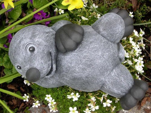 Steinfigur Maulwurf liegend Steinguss Schiefergrau - 4260185274177 Steinfigur Maulwurf liegend Steinguss Schiefergrau