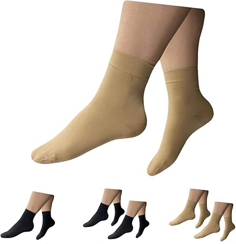 HealthyNees - Tobillera de compresión con puntera cerrada de 15 a 20 mmHg, LXL, Beige