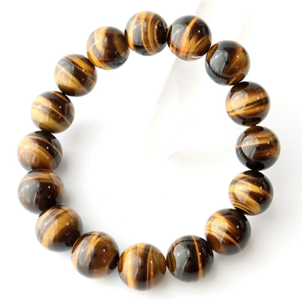 Amazon | [GOLD STONE] タイガーアイ ブレスレット 12mm トップ 