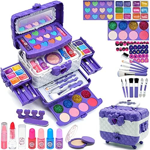 Kids Makeup Sets for Girls - Kids Makeup Sets for Girls 3-4, Maquillaje para Niñas,Best Toys for Little Girl,Play Make Up Kit, Princess Toddler Kid Stuff Ages4-12 Year Old Girl Birthday Gifts