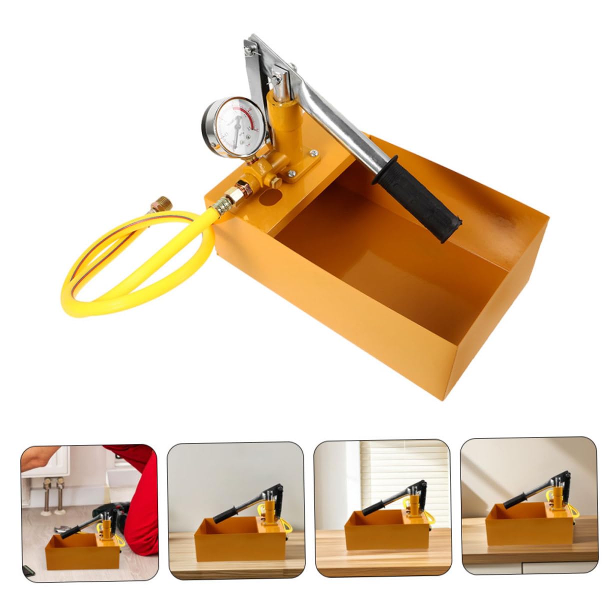 Alipis Bomba de Prueba de Presión de Agua Manual para Tuberías Ppr, Aluminio, con Manómetro, Adecuado para Obras y Reformas del Hogar | Manómetro Integrado, Comprobador de Presión Hidráulica, Uso en Reformas y Obras