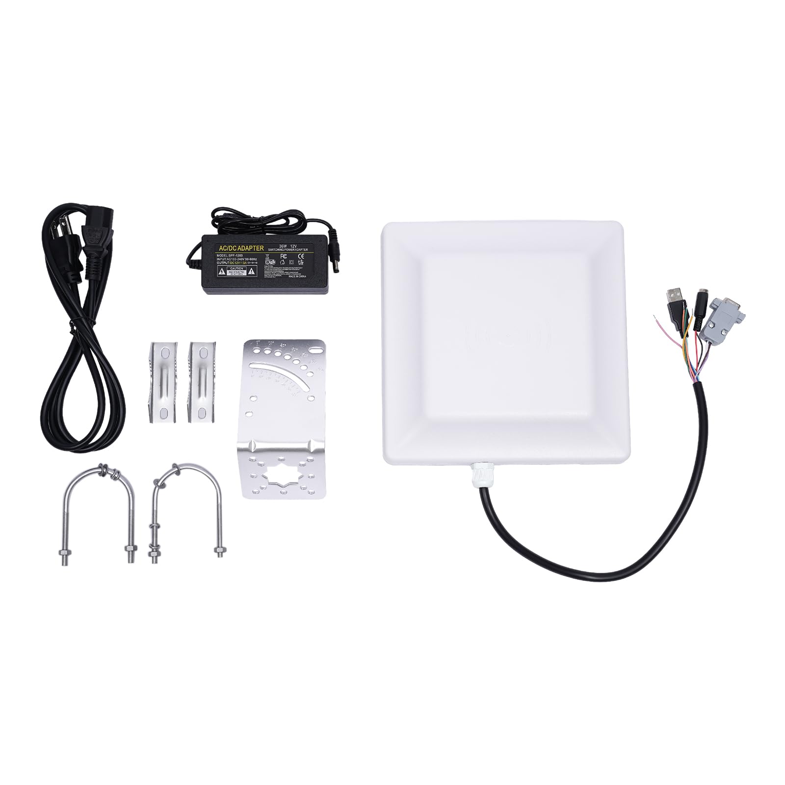 INPAITOO UHF Mid-Range Reader, RFID Long Range with 8DBI Antenna Tag Reader, Supports RS232 RS485 Wiegand Interfaces, 5M Card Reader for Parking Barrier Gate