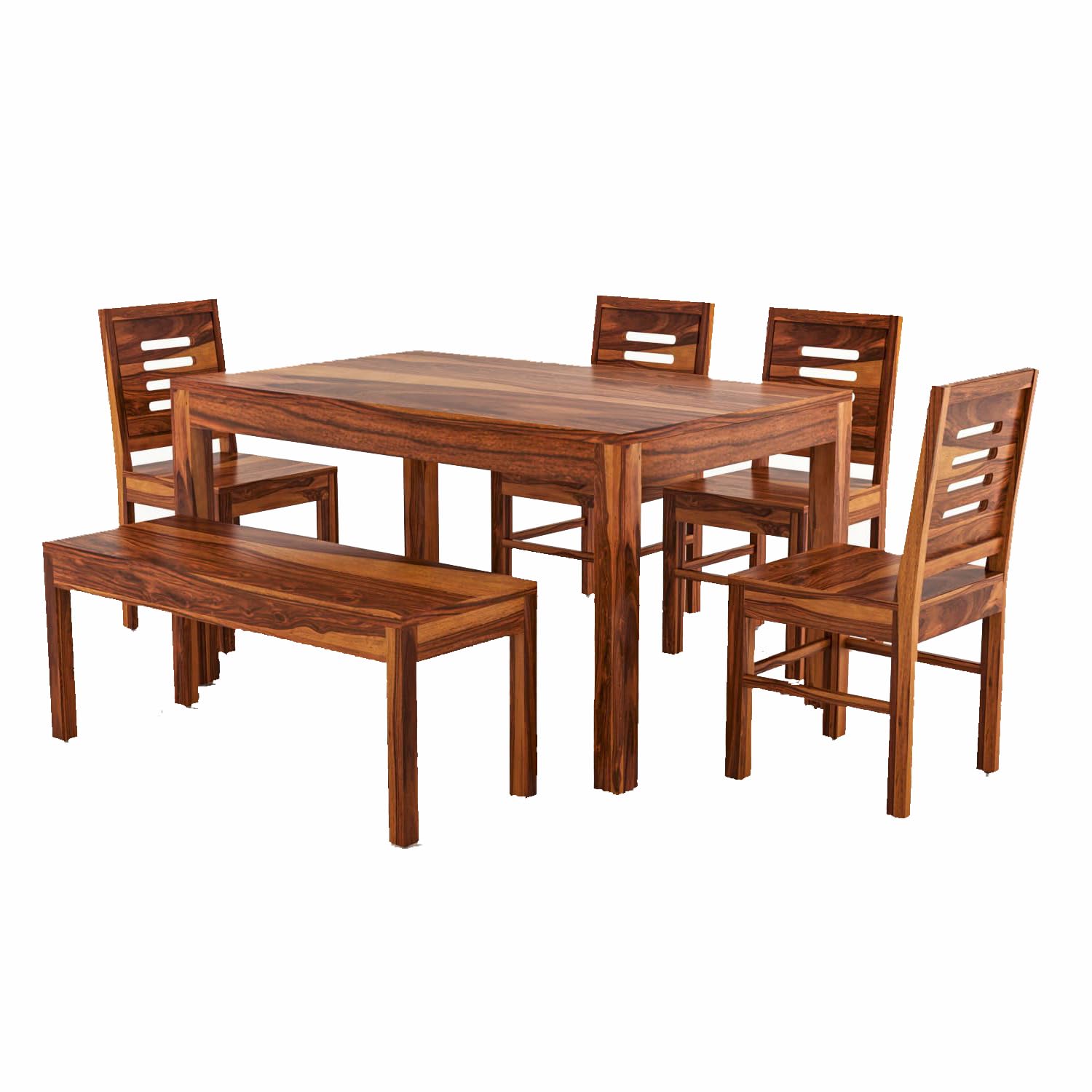 6 Seater, Sheesham Wood Dining Table 6 Seater || Wooden Dining Table 6 Seater || Dining Room Furniture || Dining Table Set || Dining Table with Bench || Home & Kitchen Dining Furniture || Honey (B0D2ZWNTCT) Amazon Price History, Amazon Price Tracker