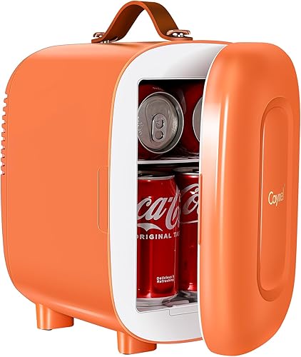 CAYNEL Mini refrigerador termoeléctrico portátil de 4 L6 latas de CACC enfriador y calentador para cuidado de la piel, alimentos, bebidas, belleza y
