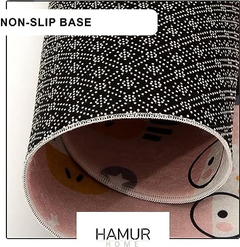 Hamur Home Antypoślizgowa Mata Edukacyjna Dla Dzieci I Niemowląt 150x150cm Można Prać W Pralce Dziecięca Mata Do Domu Na Plażę I Piknik (Cute)