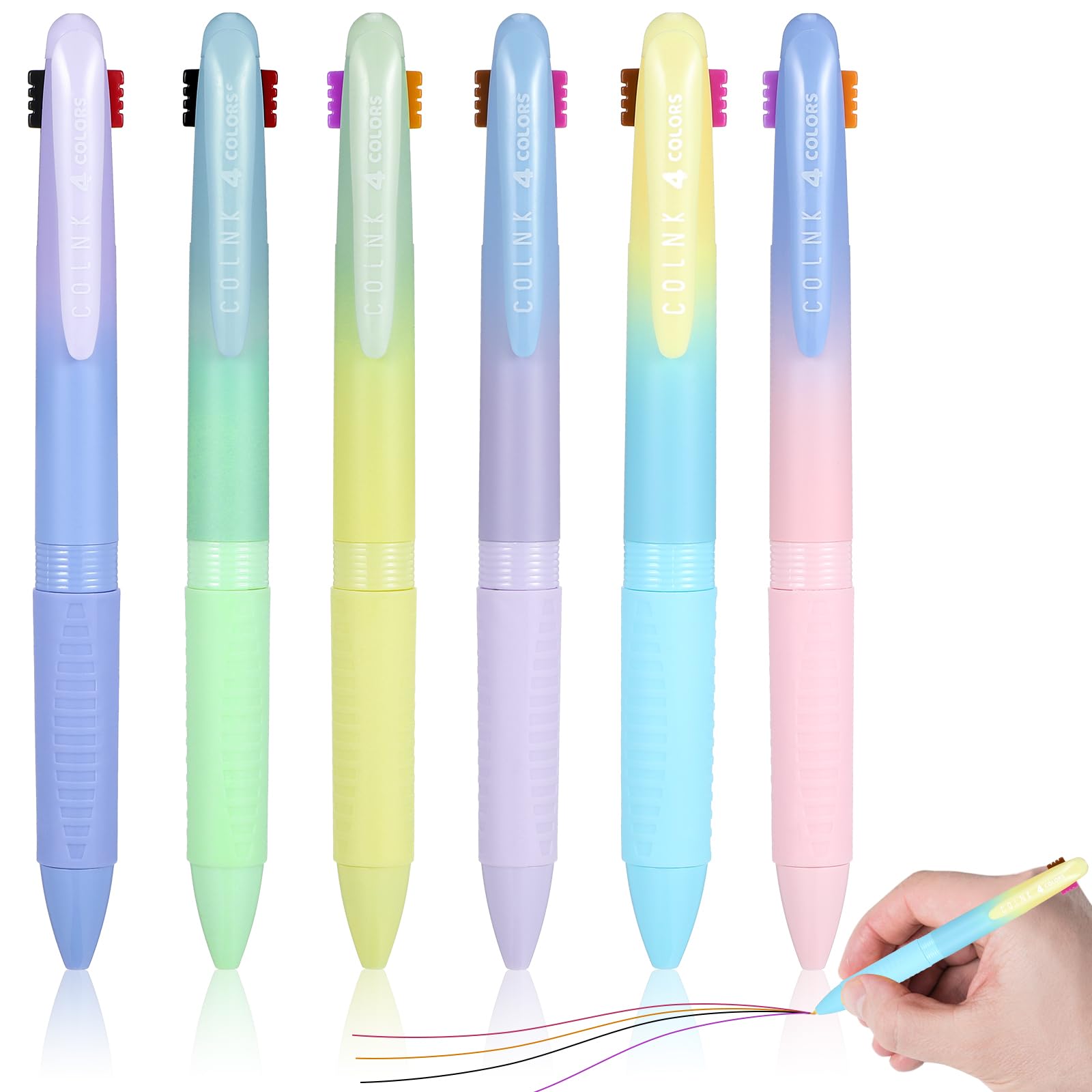 Amazon.co.jp: GEEHUA 4イン1ボールペン 12色 0.7mm 格納式ボールペン