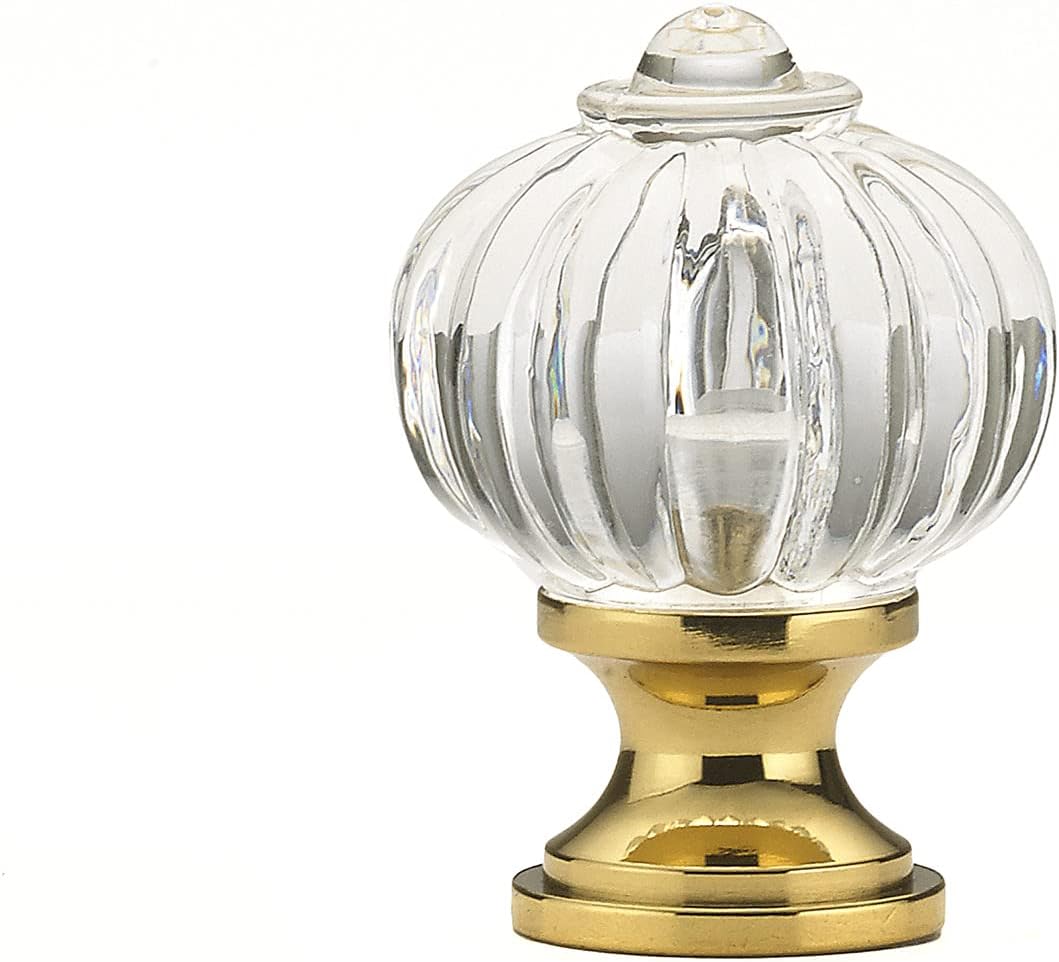 Richelieu BP403511 Montreuil Collection Clear and Brass Cabinet Knob 1 1/8 inch Round Drawer Knob, Eclectic Cabinet Door Knob for Kitchen, Bathroom, and Dresser, 1 Pack