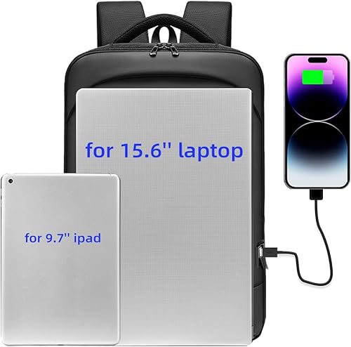 Miniatura 6 de GYakeog Slim Laptop Backpack for 15.6 inch Slim Laptop Backpack for Men Business Backpack Small Waterproof Laptop Backpack with USB Charging Port
