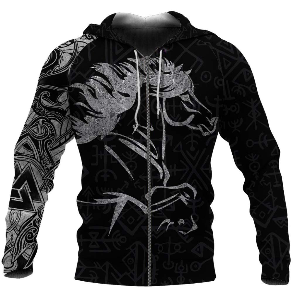 Sweat-shirt imprimé 3D Odin pour vos sorties streetwear et rassemblements de mythologie nordique