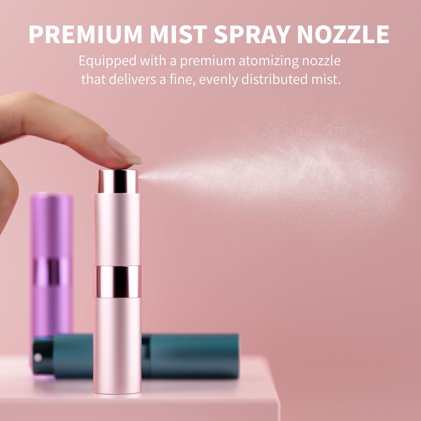 8ml Travel Perfume Atomizer Bottles Refillable – Mini Perfume Spray Bottles with Leak-Proof Design, Refillable Cologne Atomizer for Travel, Purse, Pocket(Blue,Purple,Pink): Blue+Purple+Pink