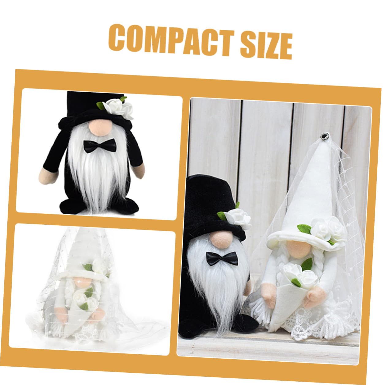 Hemobllo 2 Stück Teiliges Hochzeit Wichtel Deko Faceless GNOME Puppen Braut und Bräutigam Figuren Stehende Plüschornamente für Tisch und Fenster Romantische Hochzeitsdekoration
